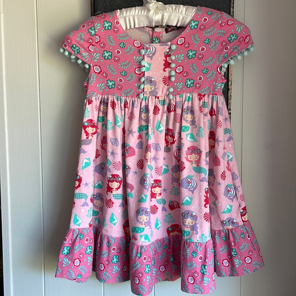 Jelly The Pug Mermaid dingleball dress sz 8 Rare - HTF. 🧜‍♀️